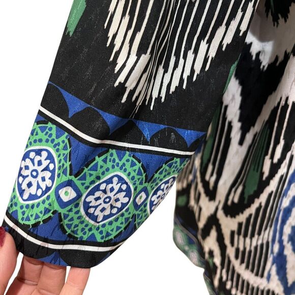 CHICO'S NWT $129 Bordered Tassel Ikat Kimono Jacket Top Size 2 US Large - Picture 5 of 8